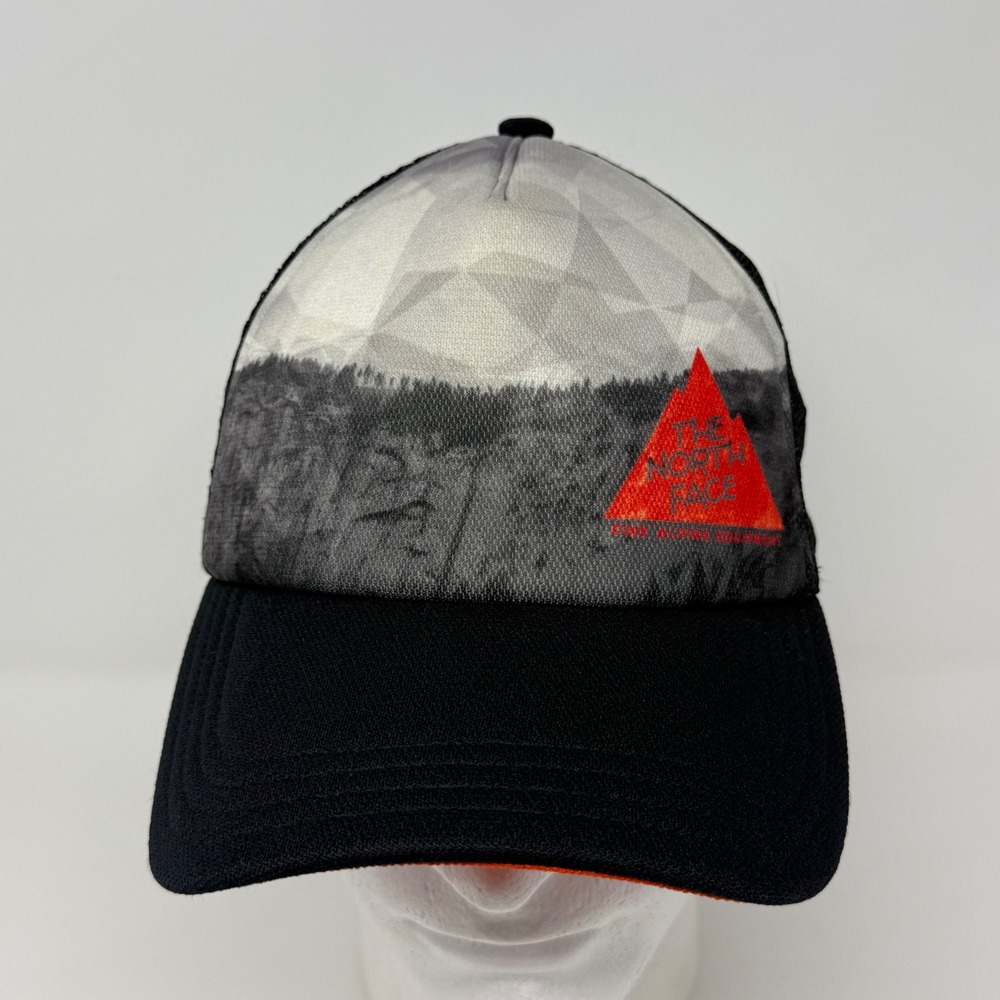 The North Face Youth Junior Trucker Hat Black Grey Landscape NF0A33KT Size M